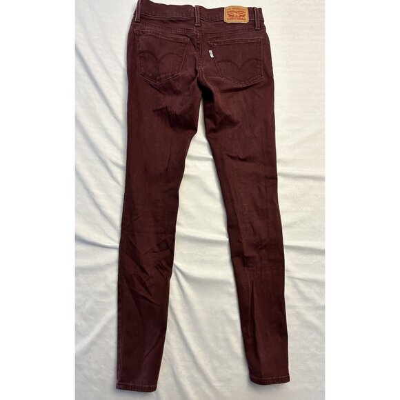 Levi’s White Tab Women’s Soft Pants Jeans Burgundy 710 Super Skinny Size 25 - Picture 8 of 8